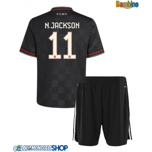 Maglie da calcio Bayern Munich Nicolas Jackson #11 Terza Maglia Bambino 2025-26 Manica Corta + Pantaloni corti)